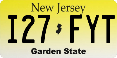 NJ license plate I27FYT