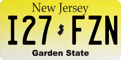 NJ license plate I27FZN