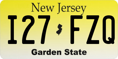 NJ license plate I27FZQ