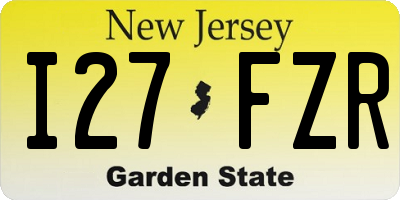 NJ license plate I27FZR