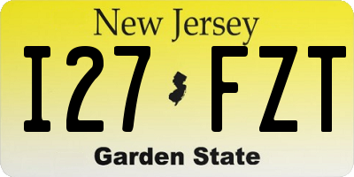 NJ license plate I27FZT