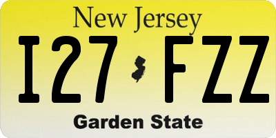 NJ license plate I27FZZ