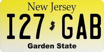 NJ license plate I27GAB