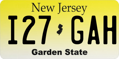 NJ license plate I27GAH