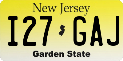NJ license plate I27GAJ