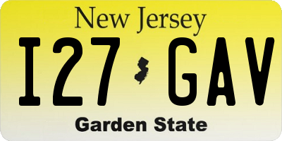 NJ license plate I27GAV