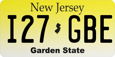 NJ license plate I27GBE