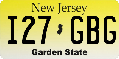 NJ license plate I27GBG
