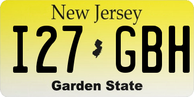 NJ license plate I27GBH