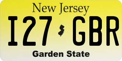 NJ license plate I27GBR