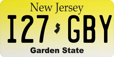 NJ license plate I27GBY