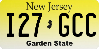 NJ license plate I27GCC