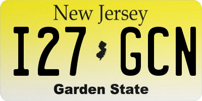 NJ license plate I27GCN