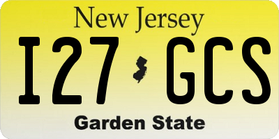 NJ license plate I27GCS