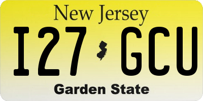 NJ license plate I27GCU
