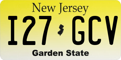 NJ license plate I27GCV