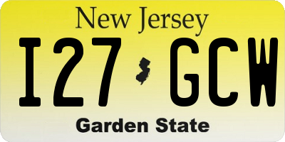 NJ license plate I27GCW