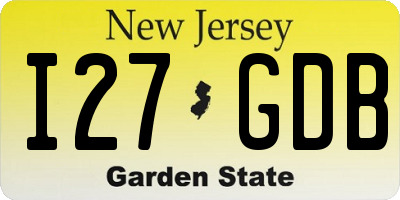 NJ license plate I27GDB