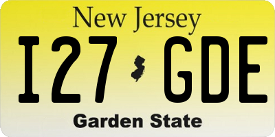 NJ license plate I27GDE