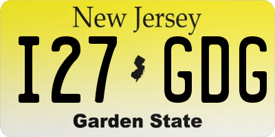 NJ license plate I27GDG