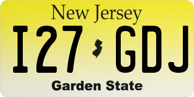 NJ license plate I27GDJ