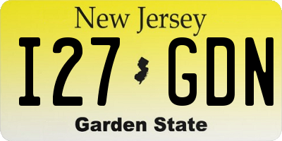 NJ license plate I27GDN