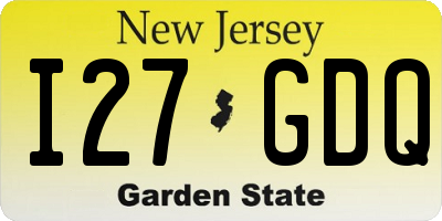NJ license plate I27GDQ