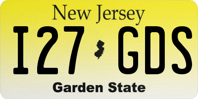 NJ license plate I27GDS
