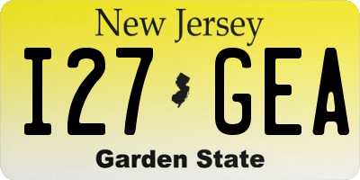 NJ license plate I27GEA