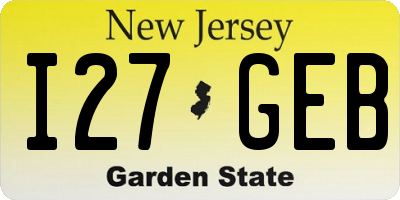 NJ license plate I27GEB