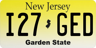 NJ license plate I27GED