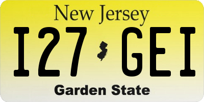 NJ license plate I27GEI