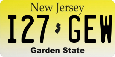 NJ license plate I27GEW