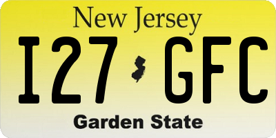 NJ license plate I27GFC