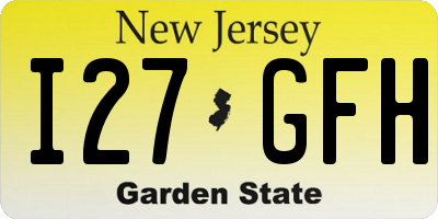 NJ license plate I27GFH