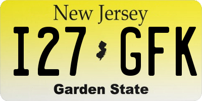 NJ license plate I27GFK