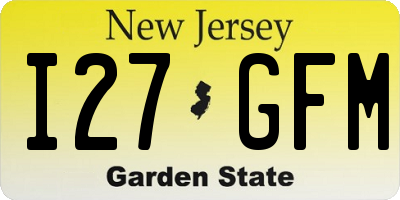 NJ license plate I27GFM