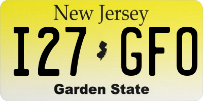NJ license plate I27GFO