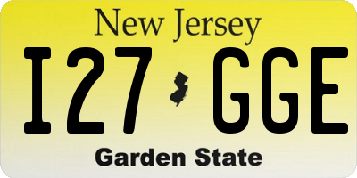 NJ license plate I27GGE