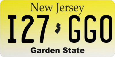 NJ license plate I27GGO