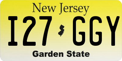 NJ license plate I27GGY