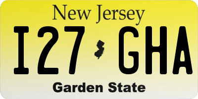 NJ license plate I27GHA