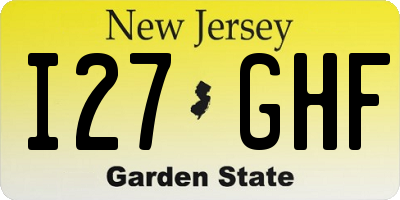 NJ license plate I27GHF