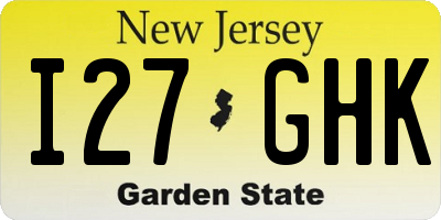 NJ license plate I27GHK