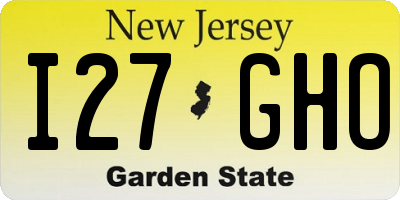 NJ license plate I27GHO