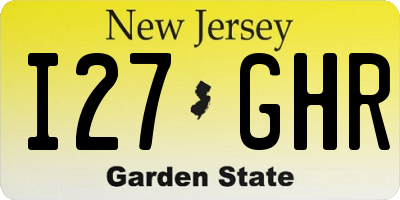 NJ license plate I27GHR