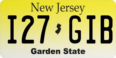 NJ license plate I27GIB