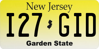 NJ license plate I27GID