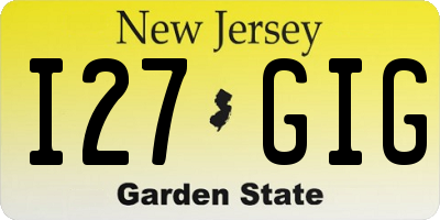NJ license plate I27GIG