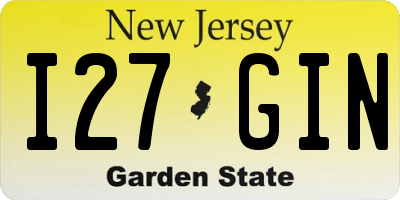 NJ license plate I27GIN